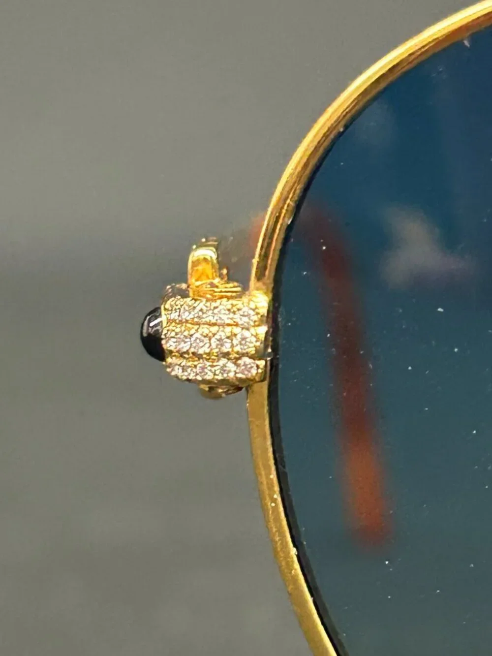Vintage Cartier Sapphire 55 Gold with Custom Diamond Frames Glasses Sunglasses
